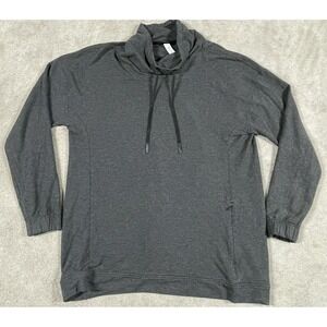 Lululemon Funnel Neck Pullover Sweatshirt Heathered Charcoal Grey 12 LW3EM7S